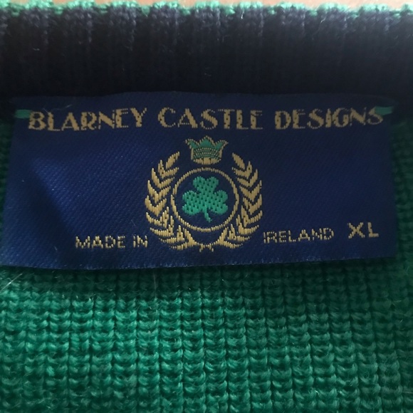 Blarney Castle Designs Pullover Sweater size XL Green and Navy - Picture 3 of 4
